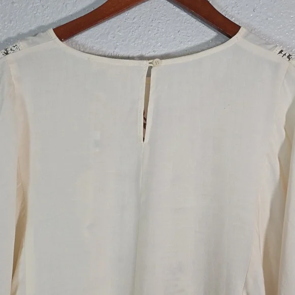 Entro Embroidered Cream and Red Women's  Boho Top - Picture 10 of 11
